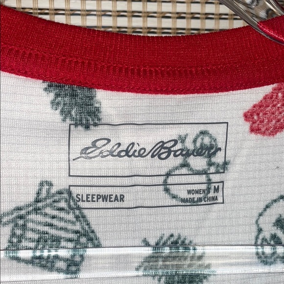 Eddie Bauer Pajamas - White with Red and Green Print - Picture 4 of 6